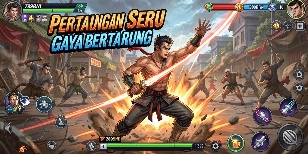 Screenshot dari gameplay Fighting yang mendebarkan di 789BNI.