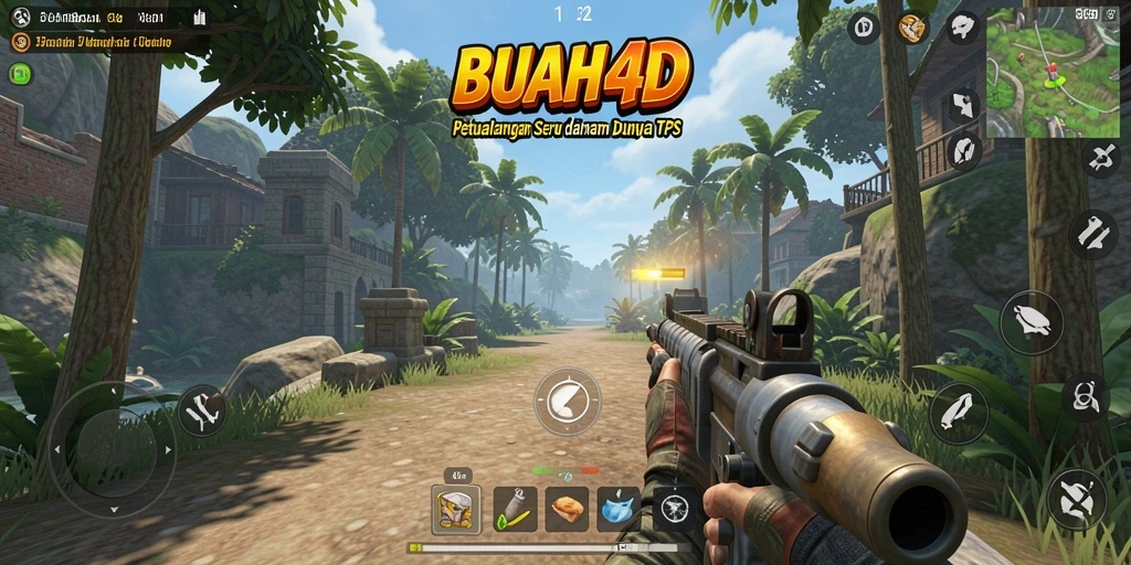 Tampilan seru gameplay BUAH4D dalam aksi TPS.