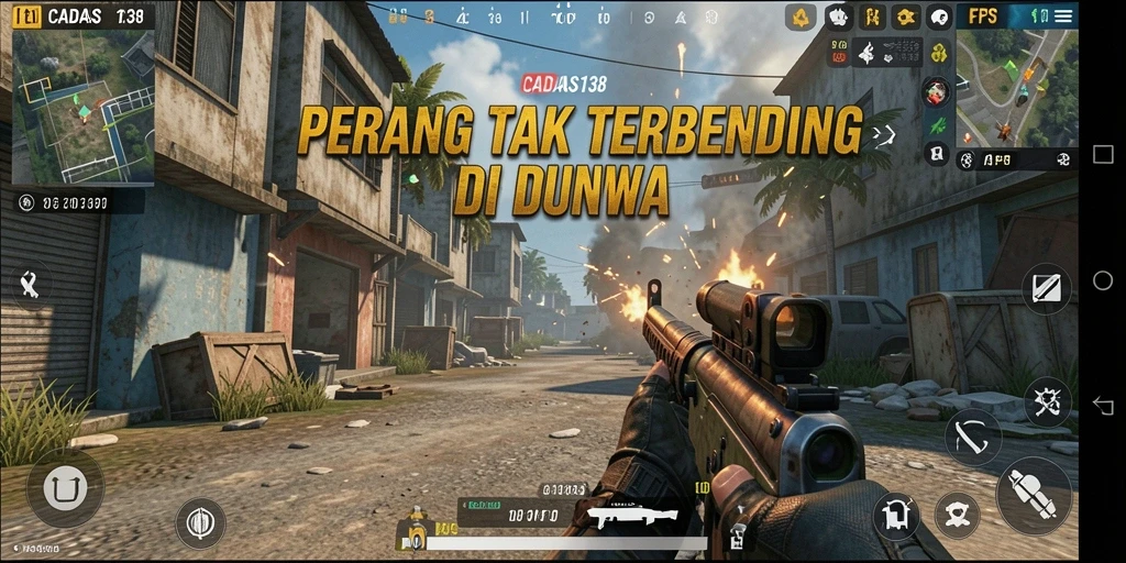 Screenshot menampilkan aksi pertempuran intens dalam permainan FPS.