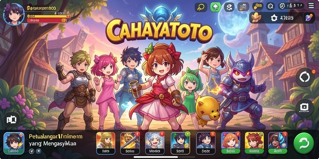 Screenshot permainan CAHAYATOTO yang menggambarkan petualangan Anime.
