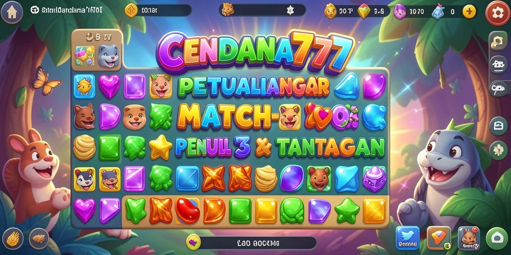 Screenshots CENDANA777 menampilkan gameplay seru Match-3.