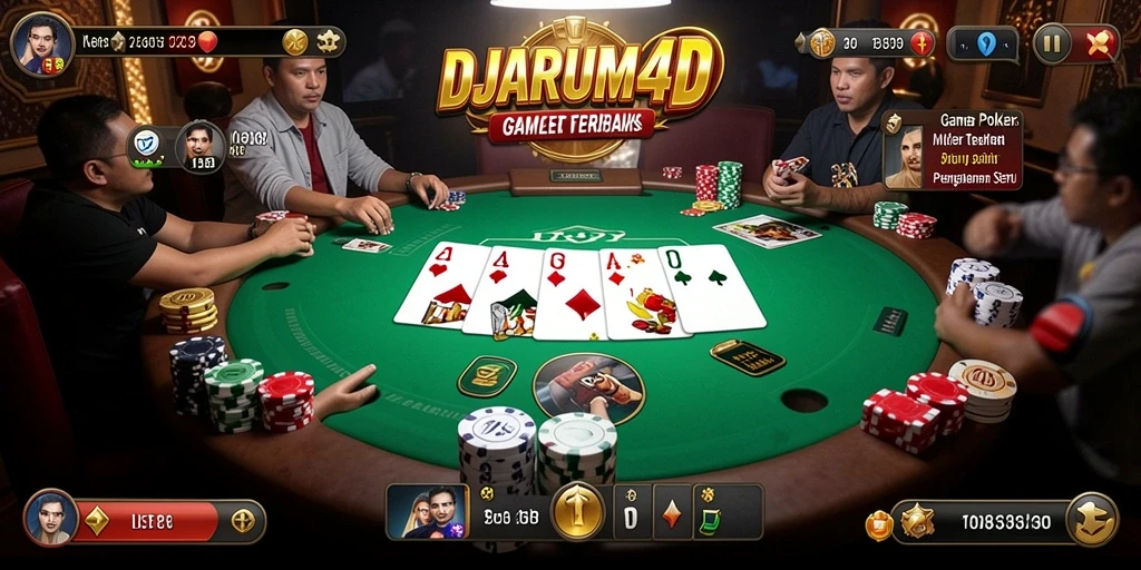 Screenshot gameplay DJARUM4D menampilkan suasana poker yang seru dan interaktif.