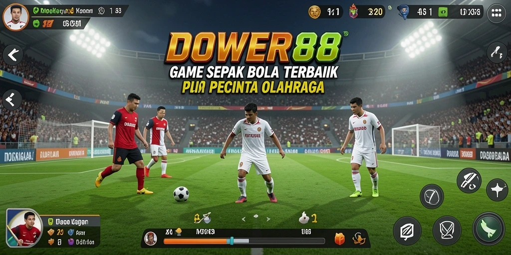Tampilan gameplay DOWER88 menampilkan momen-momen menegangkan dalam sepak bola.