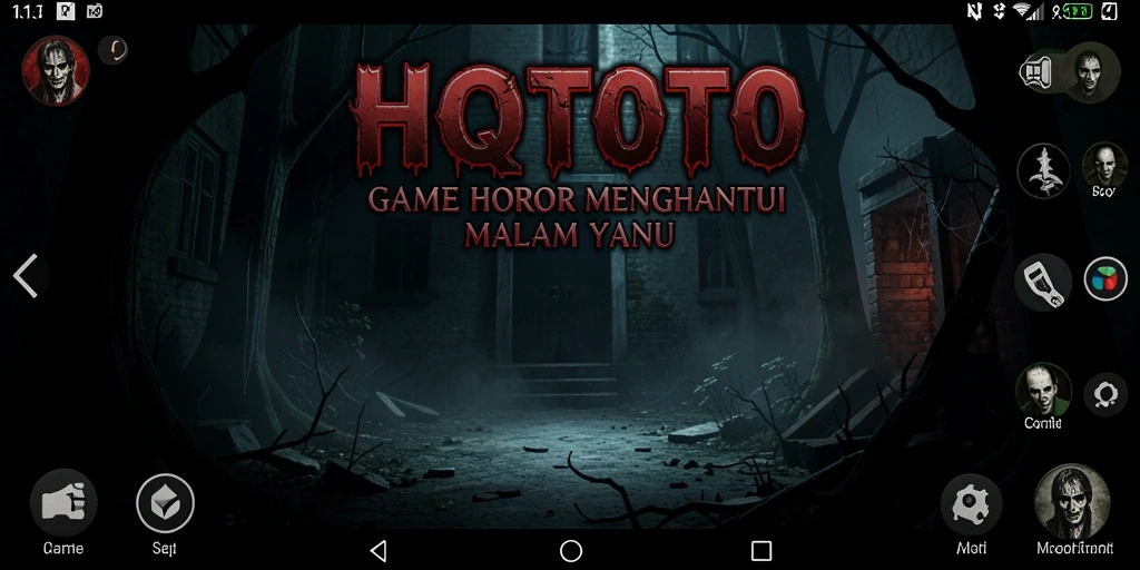 Tampilan gameplay menegangkan di HQTOTO dengan suasana horor yang mencekam.