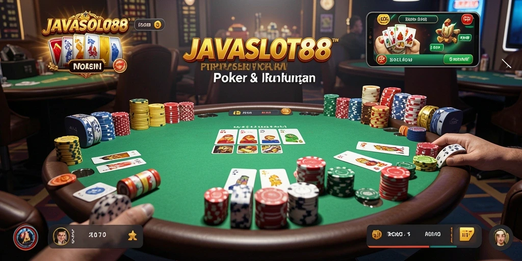 Tampilan gameplay menarik dalam JAVASLOT88 saat bermain Poker.