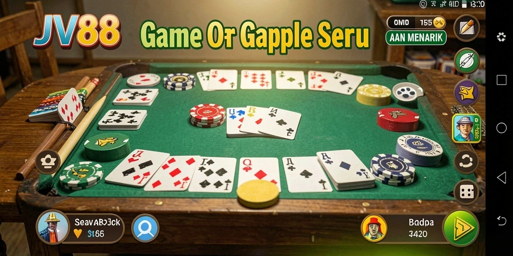 Tampilan gameplay seru Gaple dalam JV88