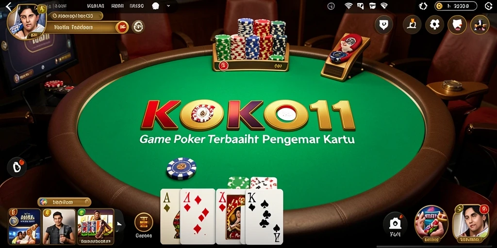 Screenshot KOKO11 dengan tampilan gameplay Poker yang mendebarkan.