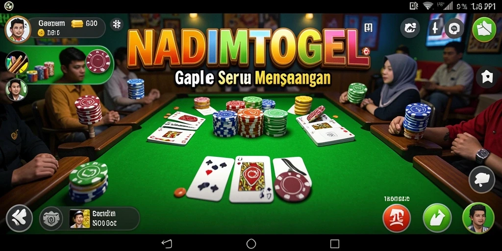 Screenshot gameplay NADIMTOGEL yang menunjukkan serunya bermain Gaple.