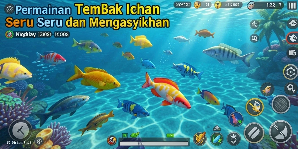 Screenshot gameplay Tembak Ikan NOX123 yang menarik dan seru.