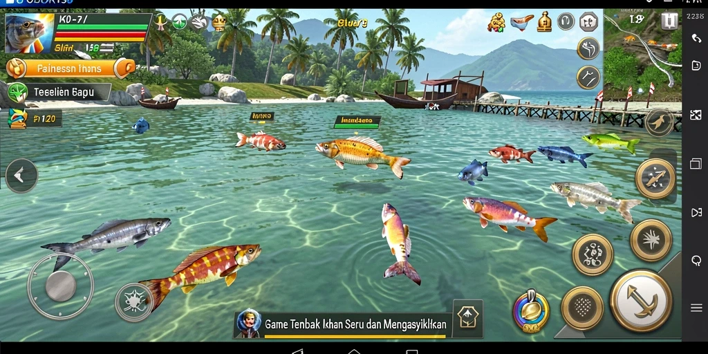 Tampilan gameplay OBOR138 menampilkan aksi seru menembak ikan.