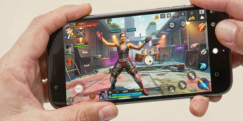 Screenshot utama PCPC7 menampilkan gameplay musik yang seru.