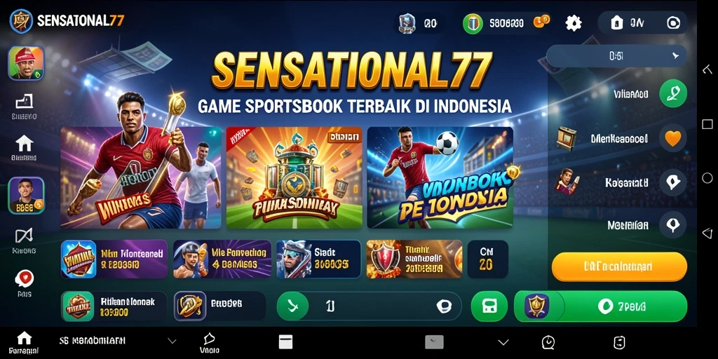 Screenshot menunjukkan tampilan antarmuka SENSATIONAL77 saat bermain sportsbook.