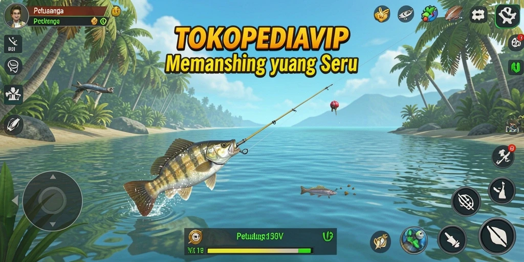 Screenshot gameplay TOKOPEDIAVIP dengan aksi memancing seru.