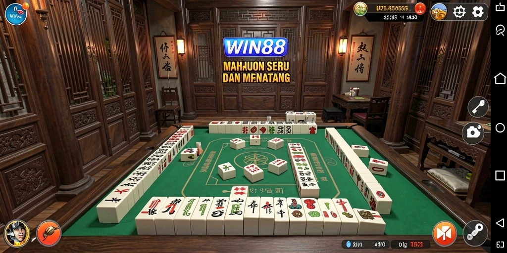 Tampilan gameplay Mahjong yang seru dan penuh tantangan.