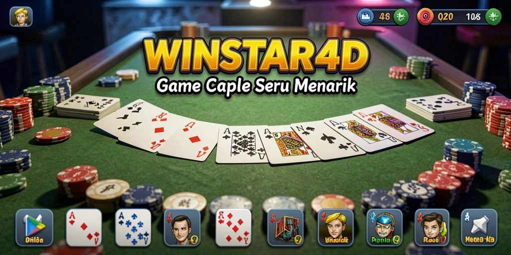 Screenshot gameplay Gaple dalam WINSTAR4D yang menampilkan suasana kompetitif.